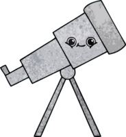 retro grunge textura desenho animado do uma telescópio png