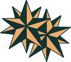 image de style de tatouage emblématique des étoiles png