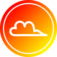 weer wolk circulaire icoon met warm helling af hebben png