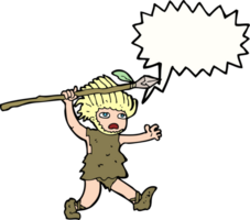 tecknad serie caveman med Tal bubbla png