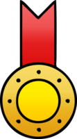 lutning skuggad tecknad serie av en guld medalj png