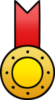 gradient shaded cartoon of a gold medal png