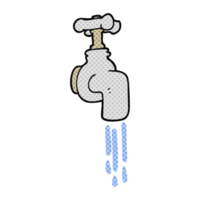 hand drawn cartoon running faucet png