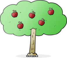 hand drawn cartoon apple tree png