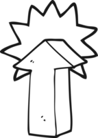 hand drawn black and white cartoon arrow png