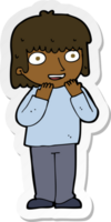 sticker of a cartoon excited person png