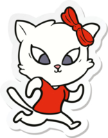 pegatina de un gato de dibujos animados png