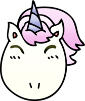 gradient shaded quirky cartoon unicorn png