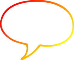 warm gradient line drawing of a cartoon speech bubble png