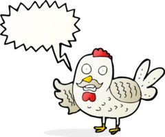 cartoon old rooster with speech bubble png