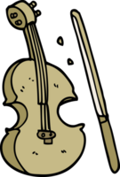 cartoon doodle violin and bow png