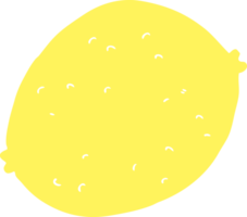 platt Färg stil tecknad serie citron- png