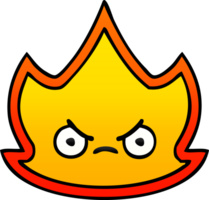 gradient shaded cartoon of a fire flame png