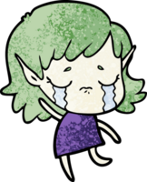 cartoon crying elf girl png