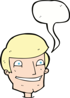 Cartoon grinsender Mann mit Sprechblase png