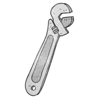 hand textured cartoon adjustable spanner png