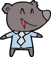 cartoon bear in shirt and tie png