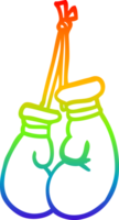 rainbow gradient line drawing of a cartoon boxing gloves png