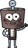 robot de dessin animé heureux png