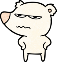 enojado, oso, polar, caricatura png