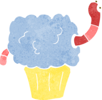 tekenfilmworm in cupcake png