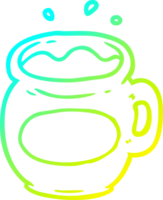 cold gradient line drawing of a mug of coffee png