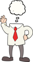 hand drawn thought bubble cartoon headless businessman png