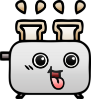 gradient shaded cartoon of a of a toaster png