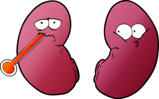 tecknad serie ohälsosam njure png