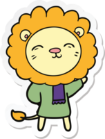 pegatina de un león de dibujos animados png