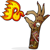 symbole de feu de bras de tatouage de dessin animé png