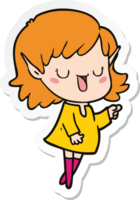 sticker of a cartoon elf girl png