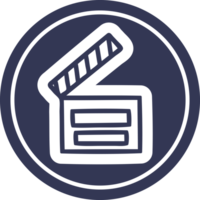 movie clapper board circular icon symbol png