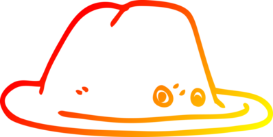 warm gradient line drawing of a cartoon hat png