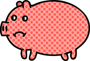 comic book style cartoon of a pig png