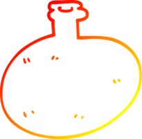 warm gradient line drawing of a cartoon glass bottle png