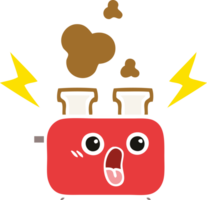 flat color retro cartoon of a of a toaster png