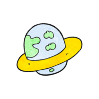 hand textured cartoon planet png