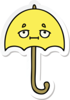 adesivo di un simpatico cartone animato ombrello png