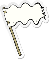 sticker van een cartoon witte vlag png