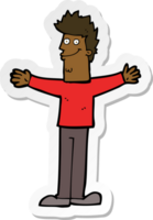 sticker of a cartoon happy man png