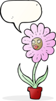 fleur de dessin animé avec bulle de dialogue png