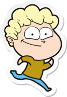 sticker of a cartoon happy man png