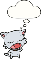 cartoon cat talking with thought bubble png