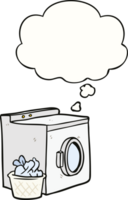 tekenfilm het wassen machine met gedachte bubbel png