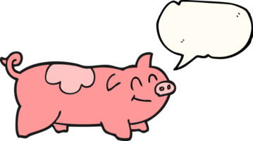 mão desenhado discurso bolha desenho animado porco png