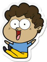 sticker of a cartoon happy man png