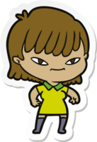 sticker of a cartoon woman png