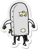 klistermärke av en tecknad rolig robot png