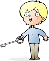Cartoon-Junge mit Schlüssel png